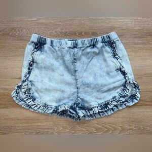 Tucker + Tate Girls Chambray Ruffle Trim Shorts